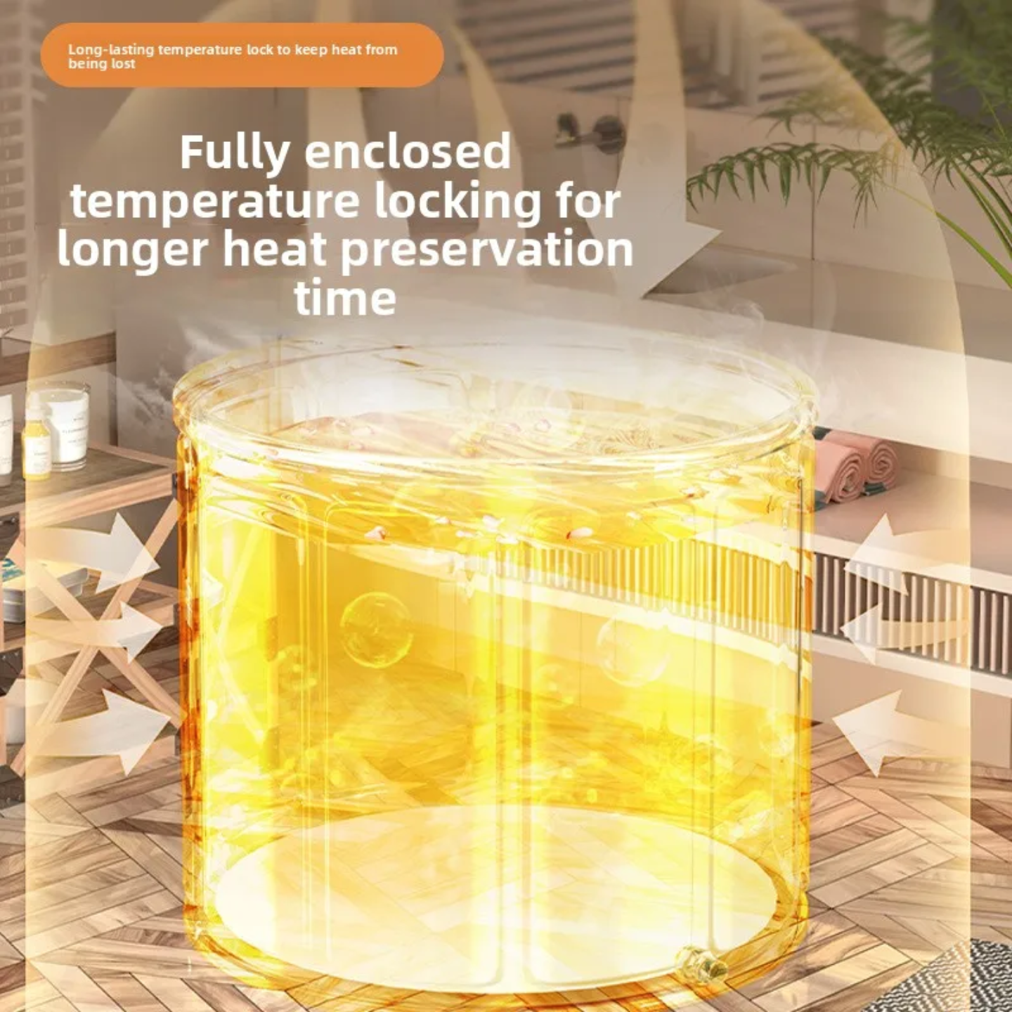 Features of portable adult bathtub.