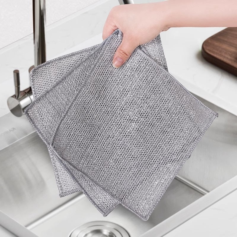 Non-Scratch Wire Dishcloth, Dishwashing Rags, Reusable Wire Cleaning Cloth For Kitchen, Sinks, Pots, Pans Non-Scratch Wire Dishcloth, Dishwashing Rags, Reusable Wire Cleaning Cloth For Kitchen, Sinks, Pots, Pans