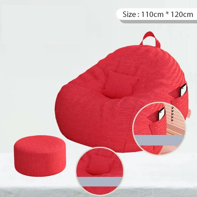 Size of Red Padded Bean Bag Chair.