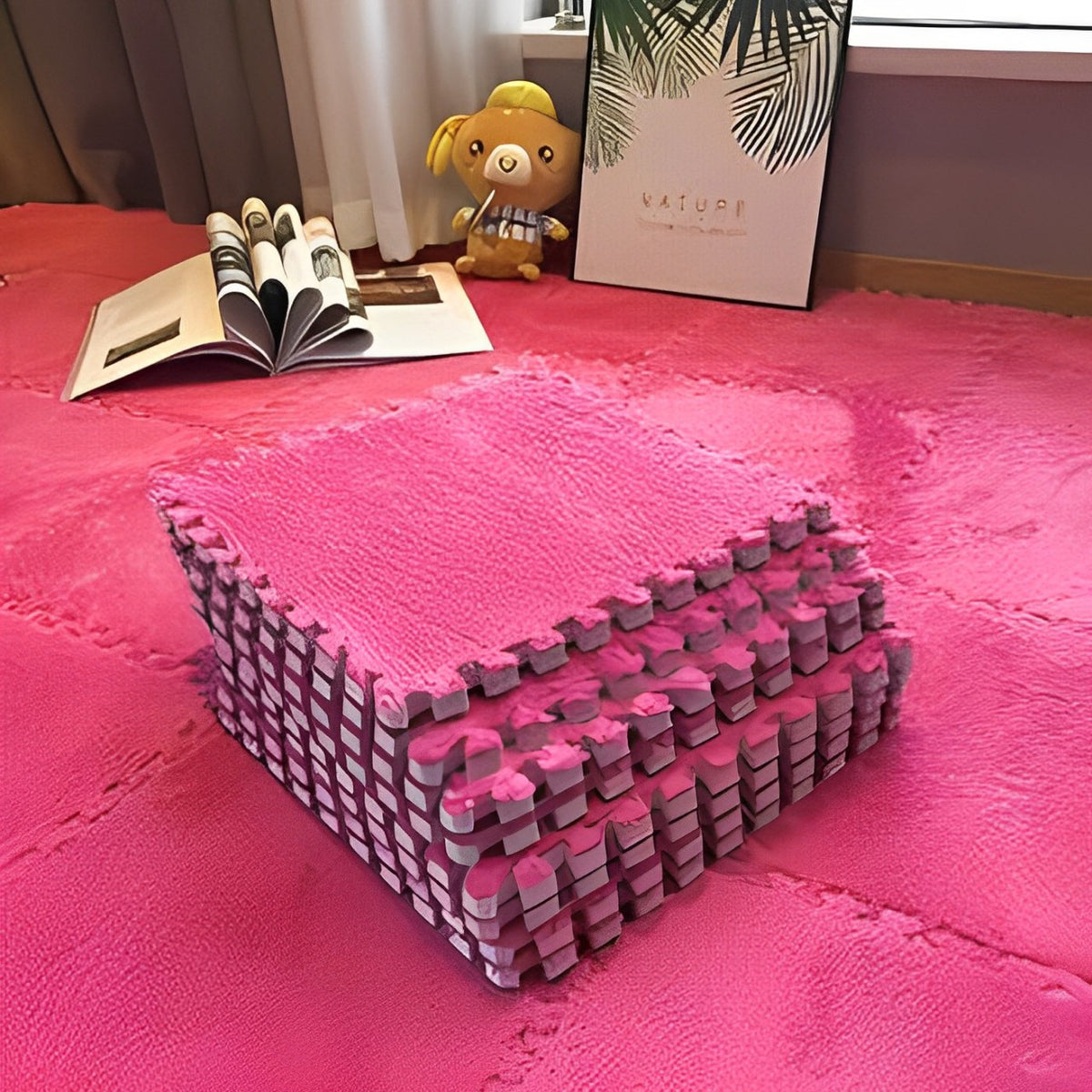 Rose Carpet Tile Floor Mat.