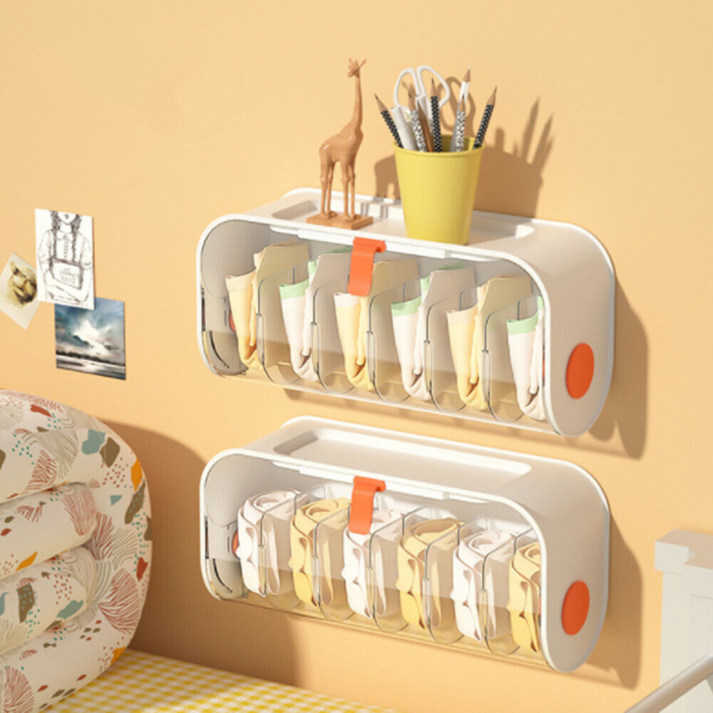Wall Mounted Underwear Storage Box, 6 Cells Adjustable Socks Panties Storage Drawer Organizer Wall Mounted Underwear Storage Box, 6 Cells Adjustable Socks Panties Storage Drawer Organizer