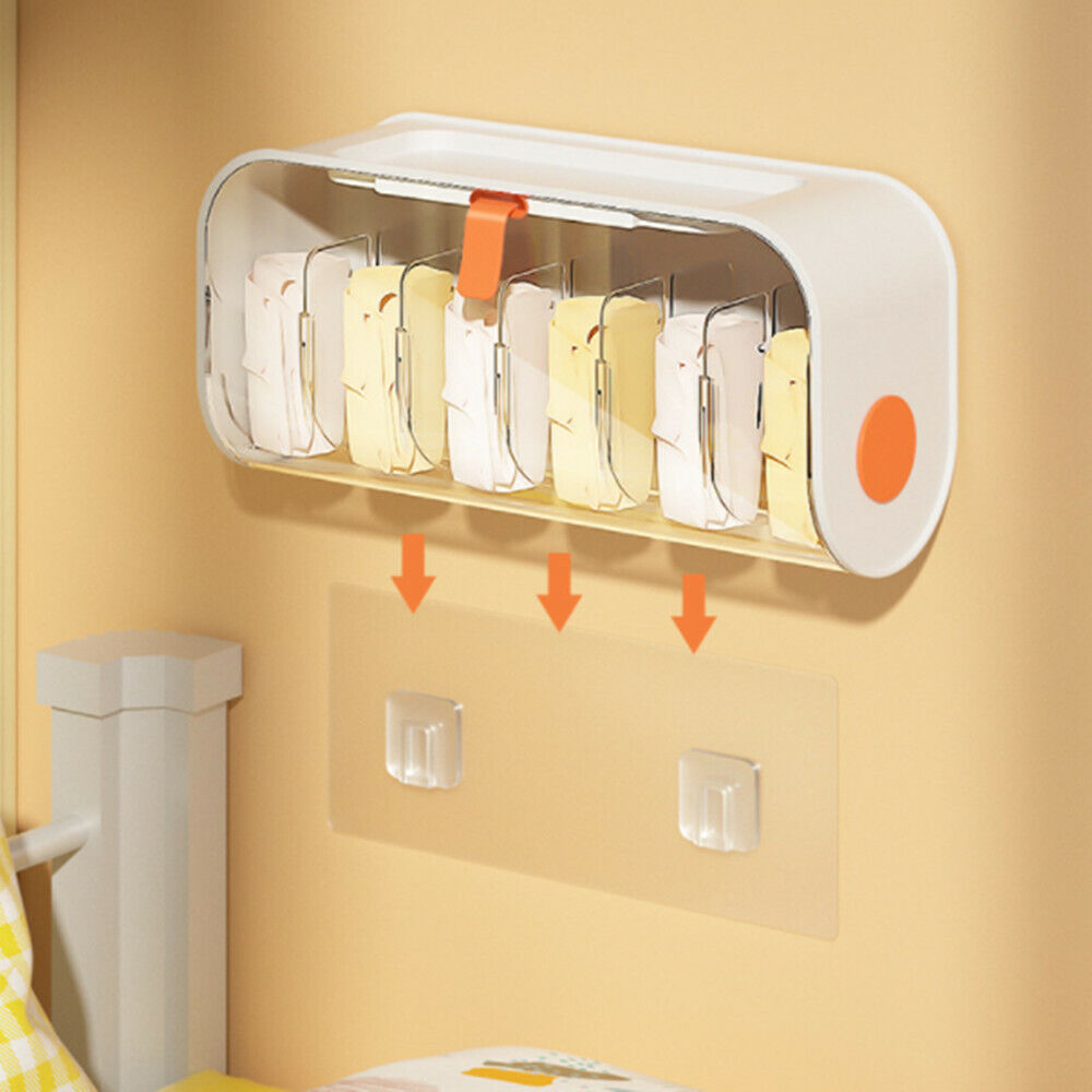 Wall Mounted Underwear Storage Box, 6 Cells Adjustable Socks Panties Storage Drawer Organizer Wall Mounted Underwear Storage Box, 6 Cells Adjustable Socks Panties Storage Drawer Organizer