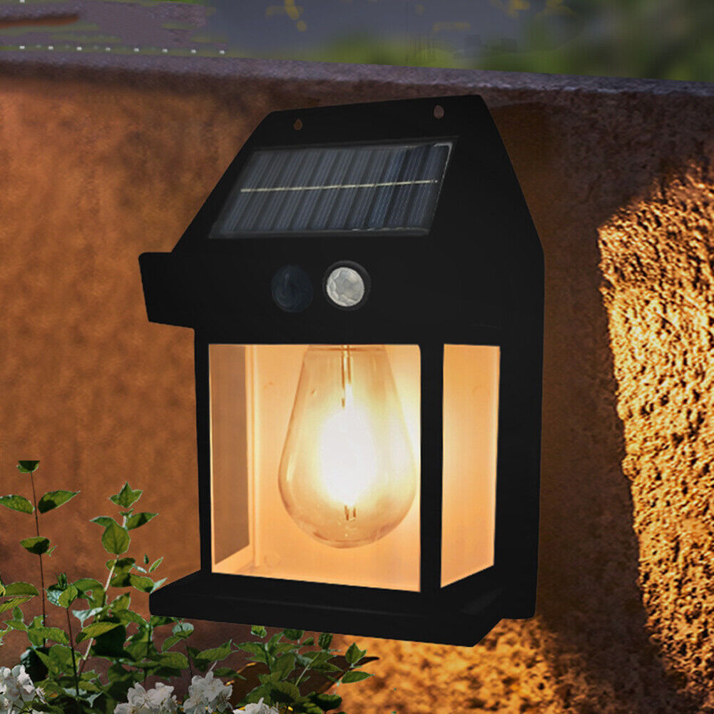 Solar LED Outdoor Wall Lamp, IP65 Waterproof Vintage Style Solar Yard Lamp