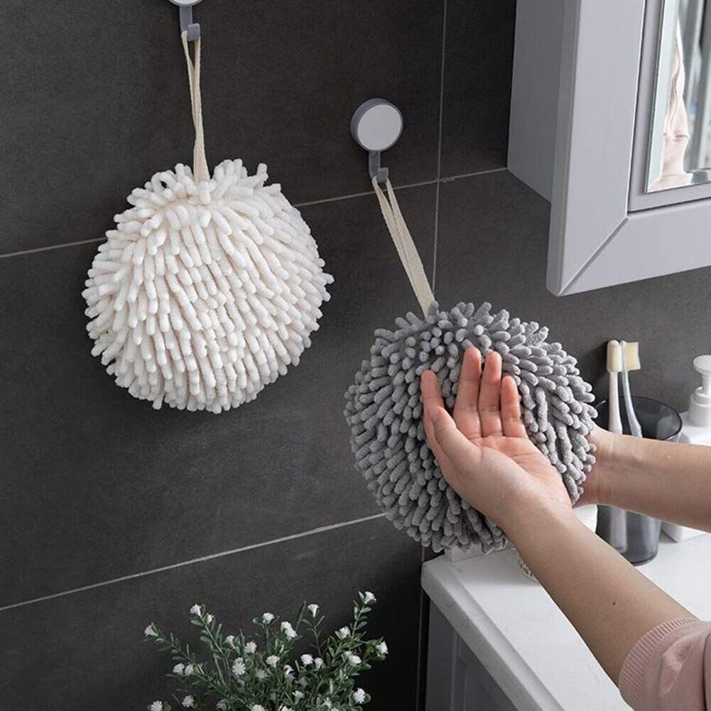Quick Dry Chenille Hand Towel, Fluffy Soft Absorbent Microfiber Towel With Hanging Loops Quick Dry Chenille Hand Towel, Fluffy Soft Absorbent Microfiber Towel With Hanging Loops
