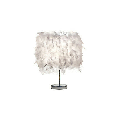 Feather Shade Table Lamp in white color