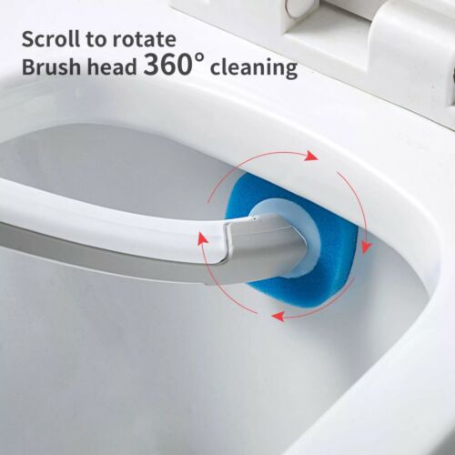Disposable Head Toilet Cleaning Brush with Long Handle