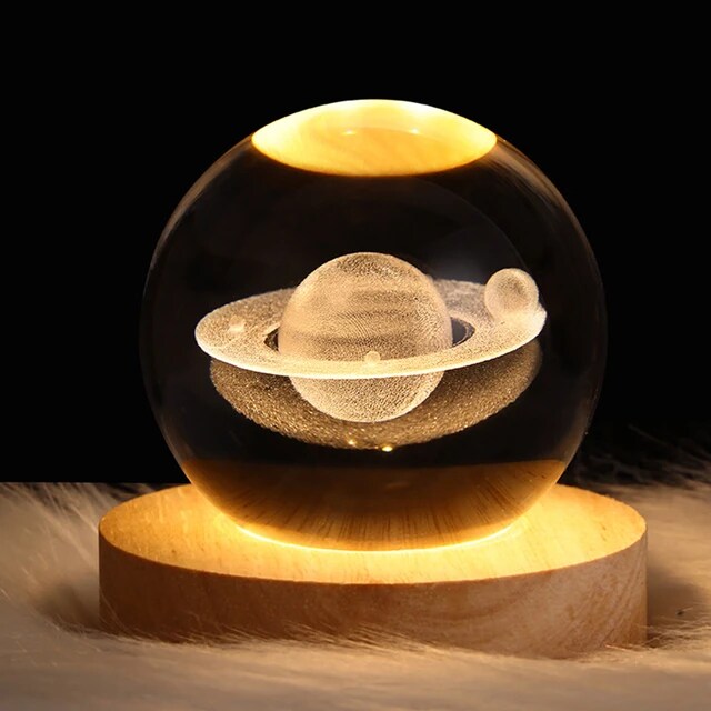 Crystal Ball LED Night Light of Saturn.