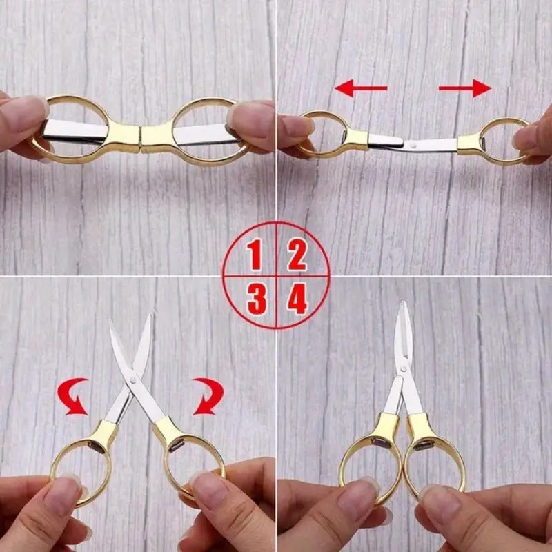 Travel Portable Folding Pocket Scissors Folding Method.