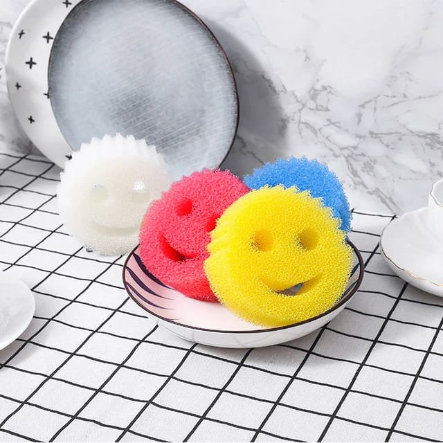 Set of Smiley Face Kitchen Scrubber.