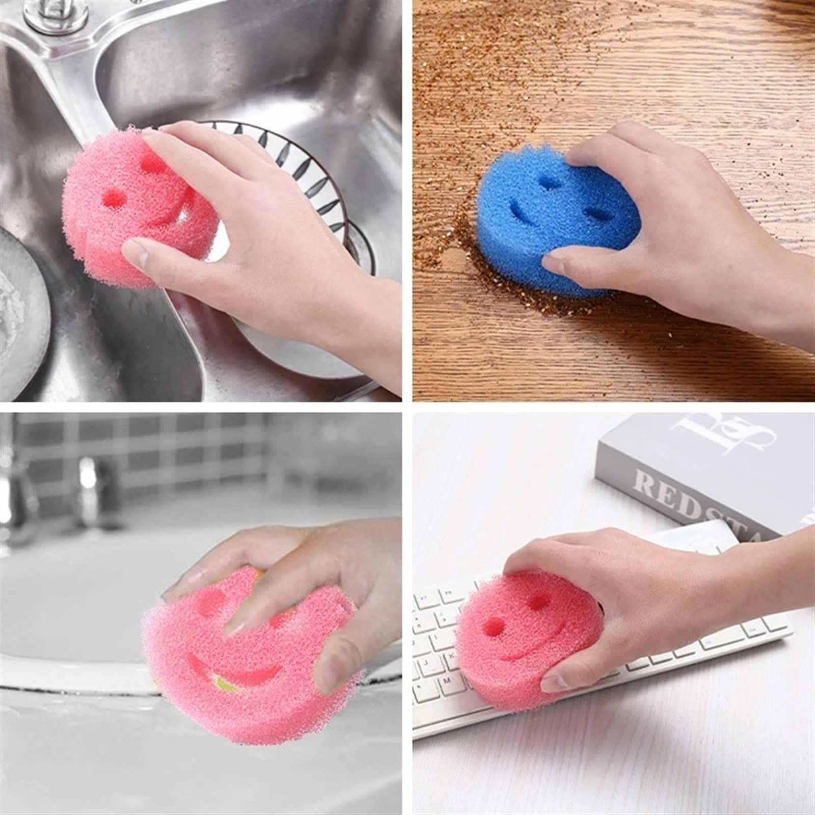 Multi-Use of Smiley Face Kitchen Scrubber.