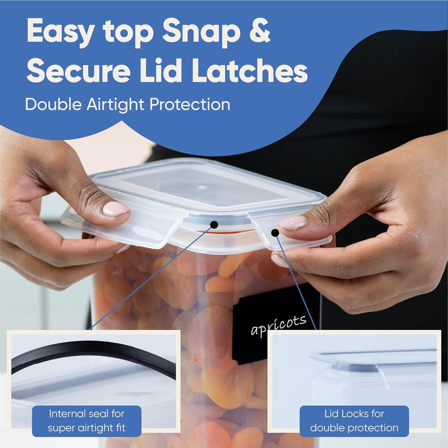 secure lid Airtight Food Storage Container 