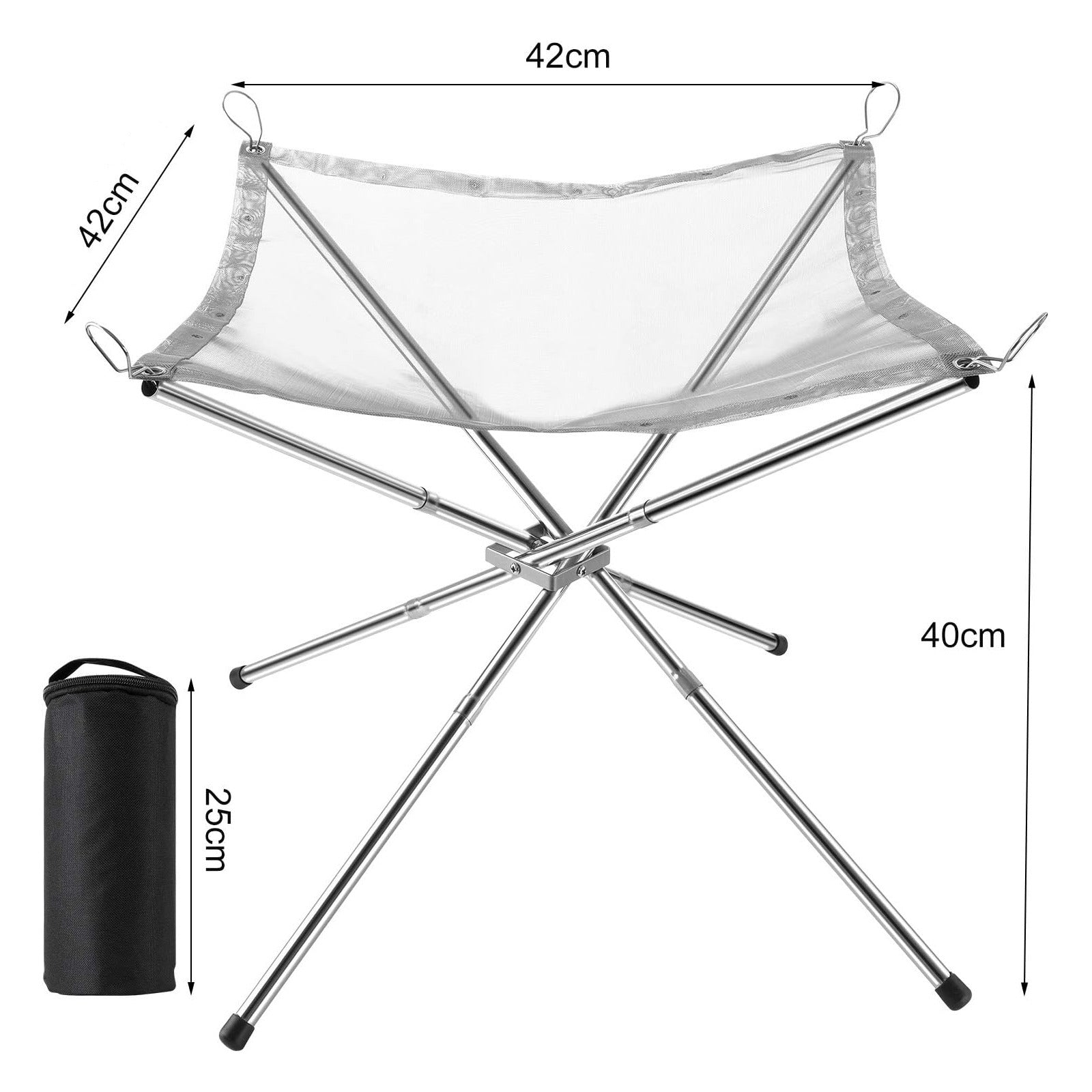 Sizes of Folding Camping Fire Stand Rack.