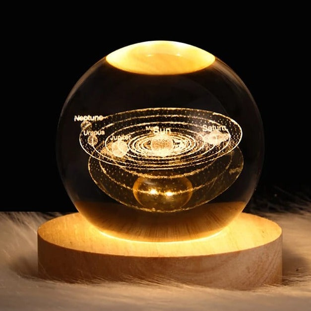 Crystal Ball LED Night Light of Solar System.