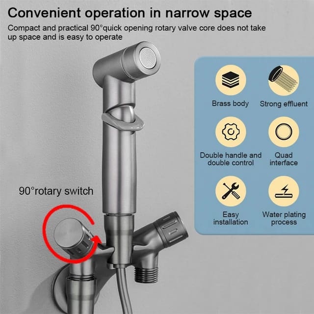 Dual Control Hand Shower, Bidet Bathroom Faucet, Wall Mounted Sprayer for Toilet Dual Control Hand Shower, Bidet Bathroom Faucet, Wall Mounted Sprayer for Toilet