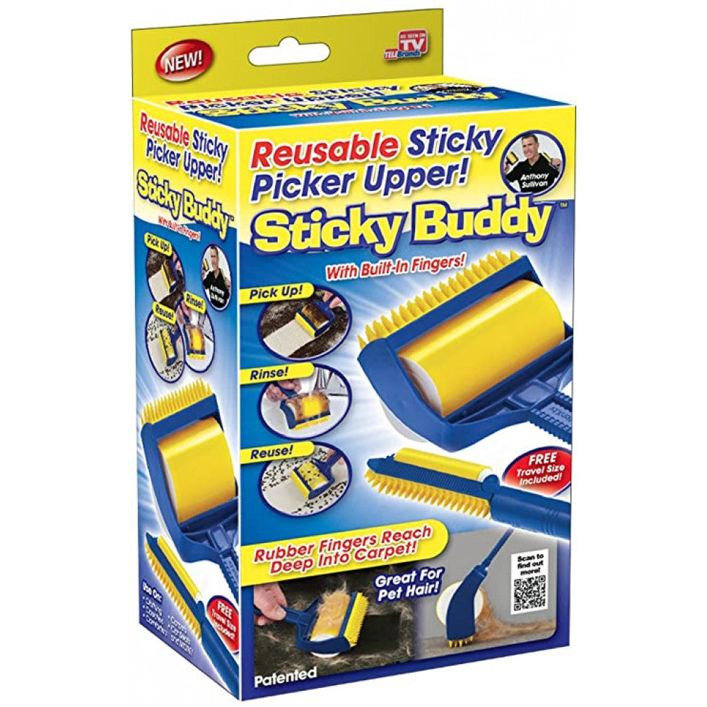Sticky Buddy Reusable Sticky Picker Upper Roller with its box