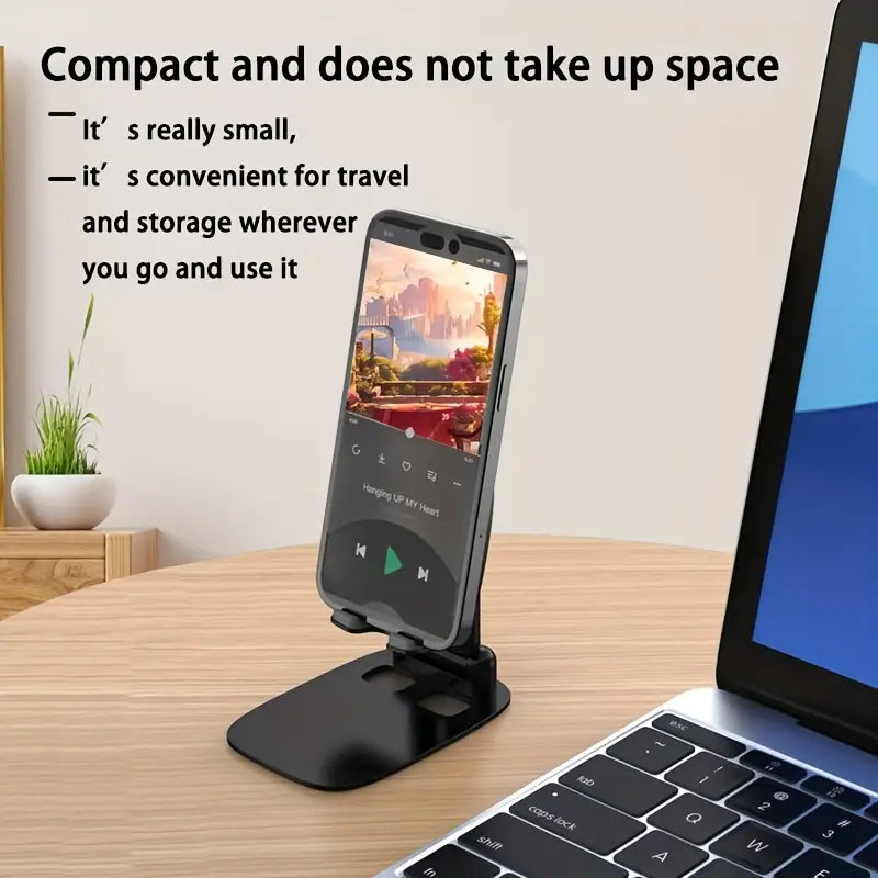 A Phone is Placed on a Adjustable Mobile Phone Holder.
