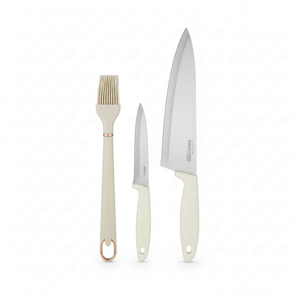 Stainless Steel Kitchen Knife Set with Silicone Brush, Kitchen Cooking Tools Set Stainless Steel Kitchen Knife Set with Silicone Brush, Kitchen Cooking Tools Set