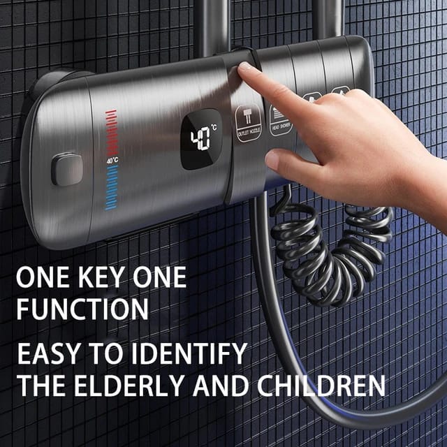 Digital Display Rain Shower Set, Piano Key Thermostatic Shower System, Hot and Cold Shower Faucet for Bathroom Digital Display Rain Shower Set, Piano Key Thermostatic Shower System, Hot and Cold Shower Faucet for Bathroom