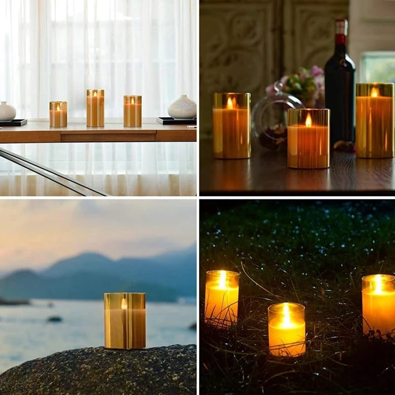 travel fiendly 3pcs Flameless Candle with Remote