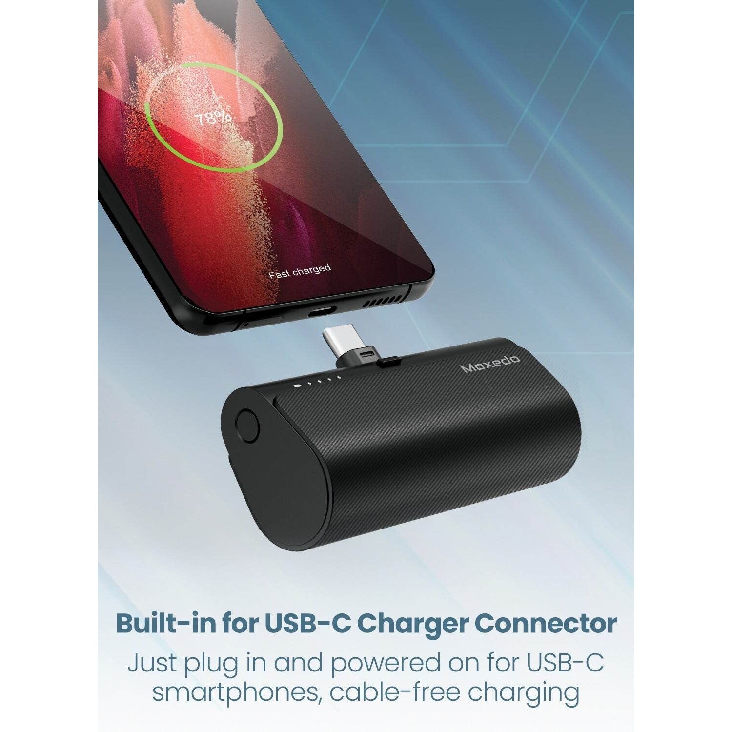 usb c charger of Moxedo 3 in 1 3x 5000 mAh USB‐C Connector Power Bank