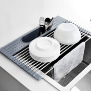 Dish Drainer with Utensils.