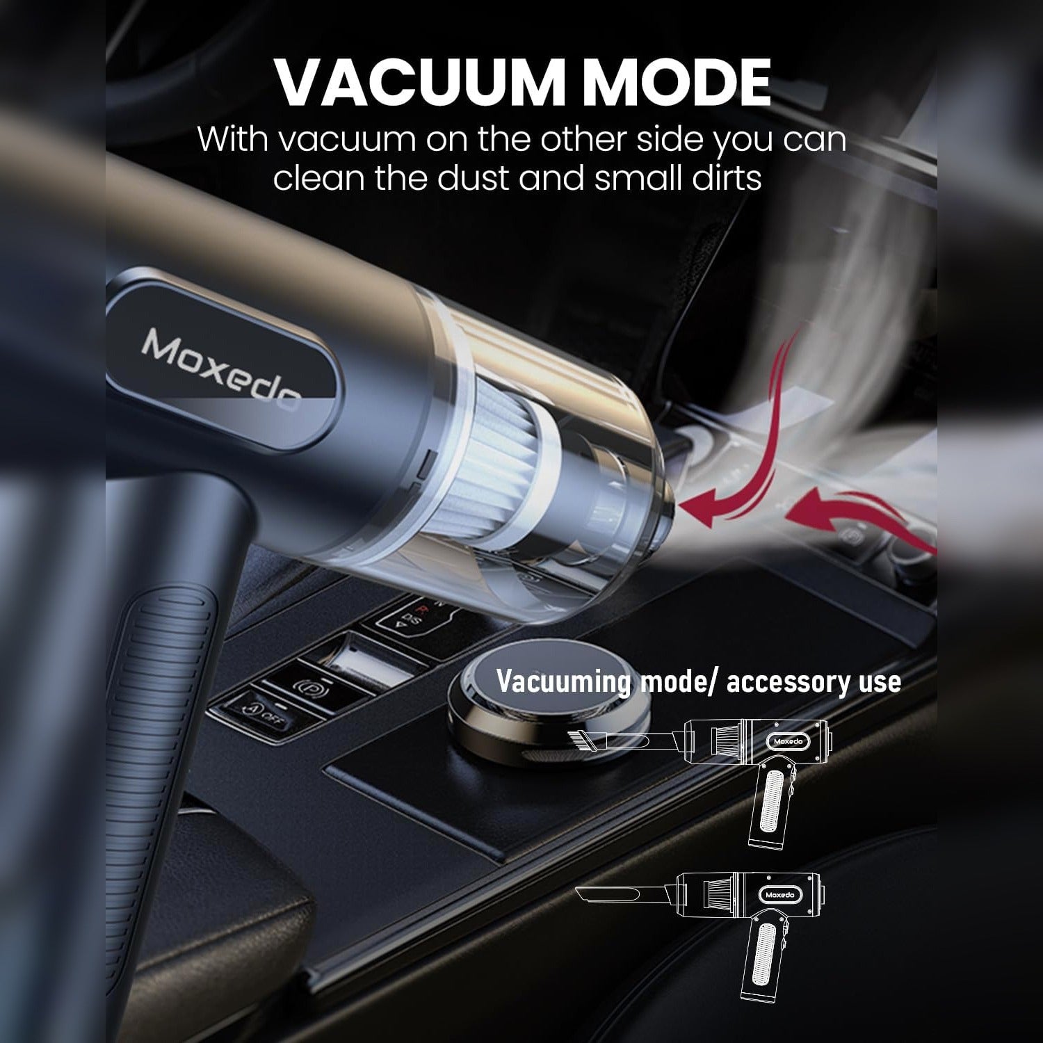 vacuum mode of 2 in 1 Cordless Air Duster