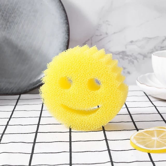 Yellow Smiley Face Kitchen Scrubber.