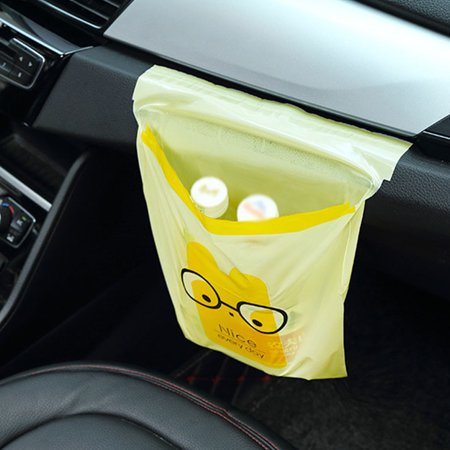 Easy Stick Disposable Trash Bags placed in the car