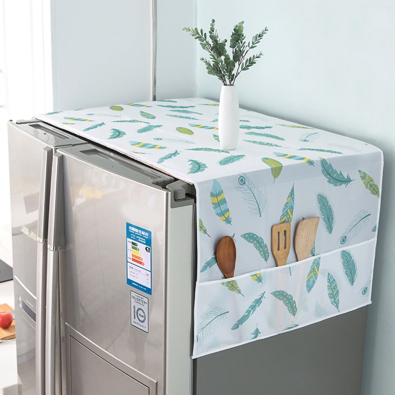 This image showcases a refrigerator's top cloth cover