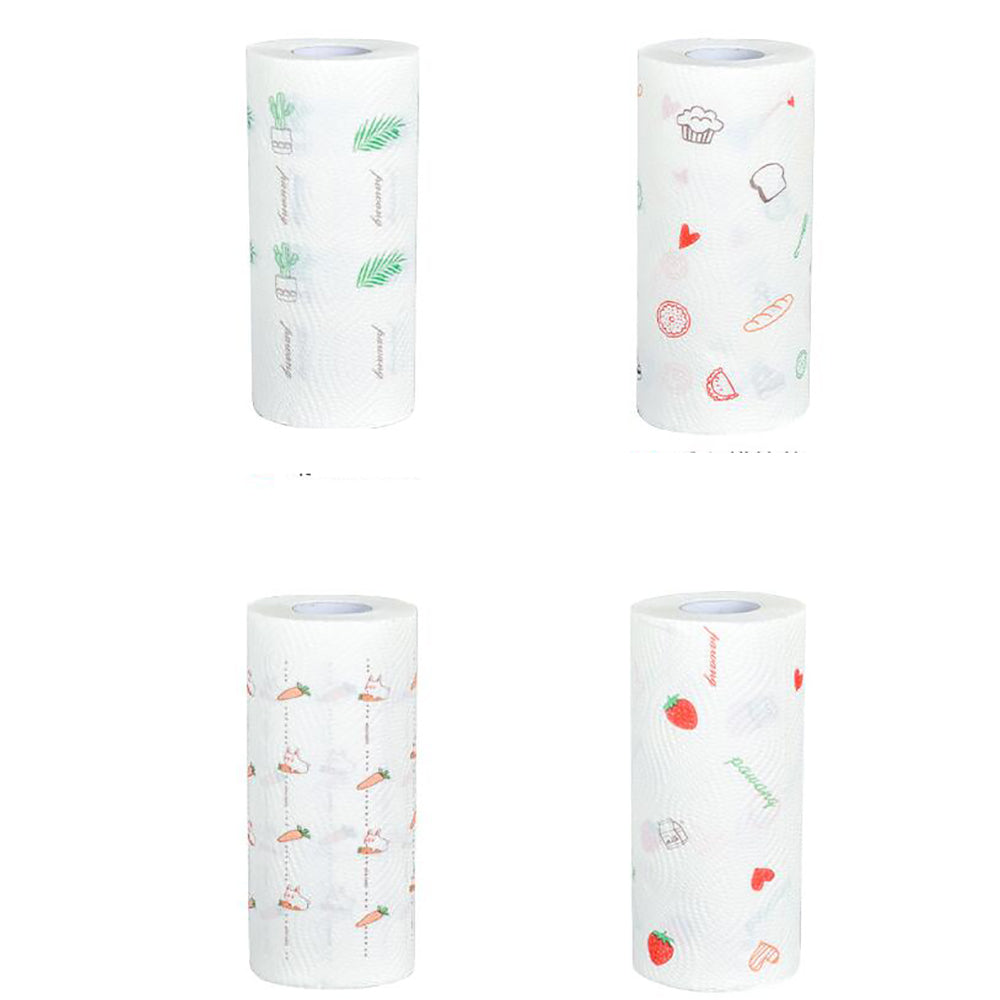 Kitchen Printed Oil Absorbing Paper Towel Tissue Roll