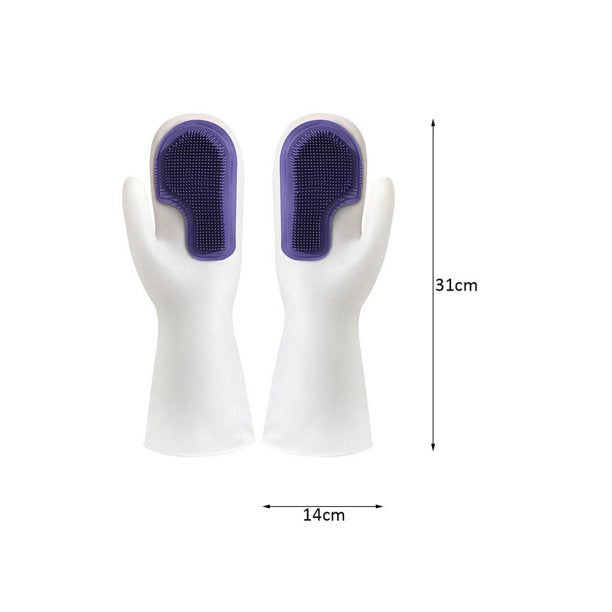 1Pair Silicone Gloves for Dishwashing, Kitchen, Household Cleaning 1Pair Silicone Gloves for Dishwashing, Kitchen, Household Cleaning