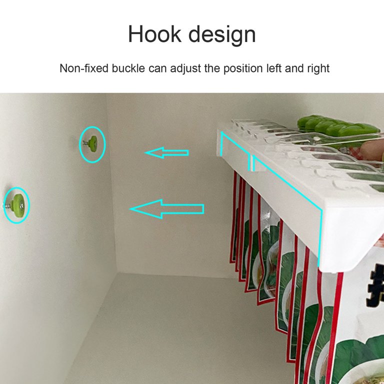 Wall Mount Seasoning Bags Storage Rack -  Displaying its Hook Design