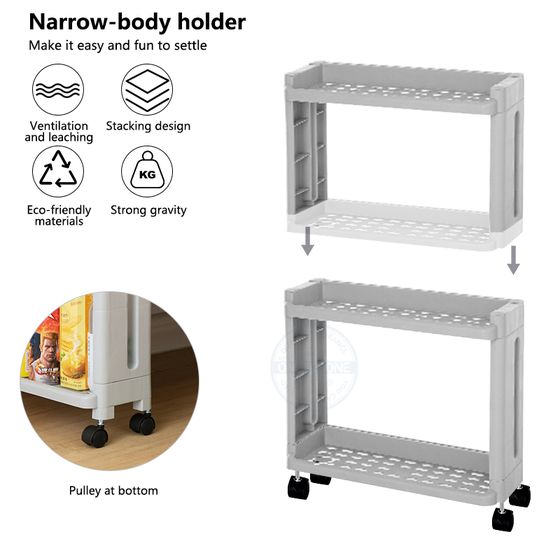 Storage Shelf with Wheel, Space Saving Convenient Home Organizer Storage Shelf with Wheel, Space Saving Convenient Home Organizer