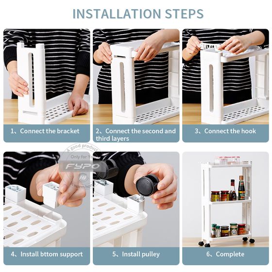 Storage Shelf with Wheel, Space Saving Convenient Home Organizer Storage Shelf with Wheel, Space Saving Convenient Home Organizer