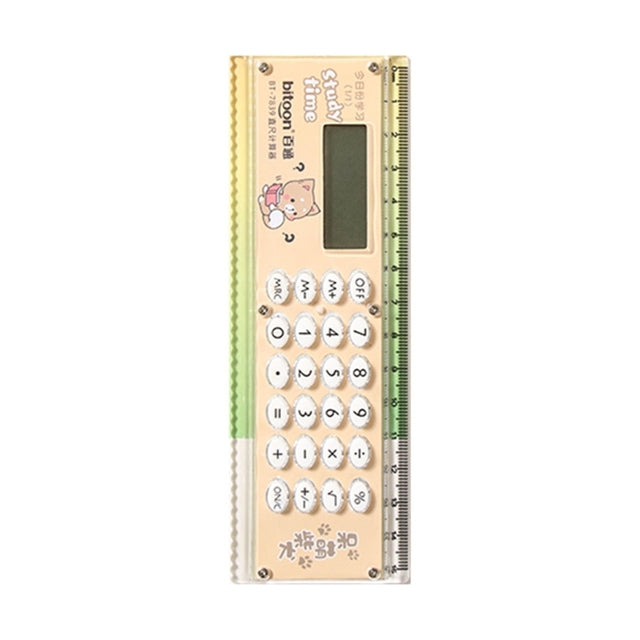 Cartoon Design 15 CM Scale with Digital Calculator for Kids