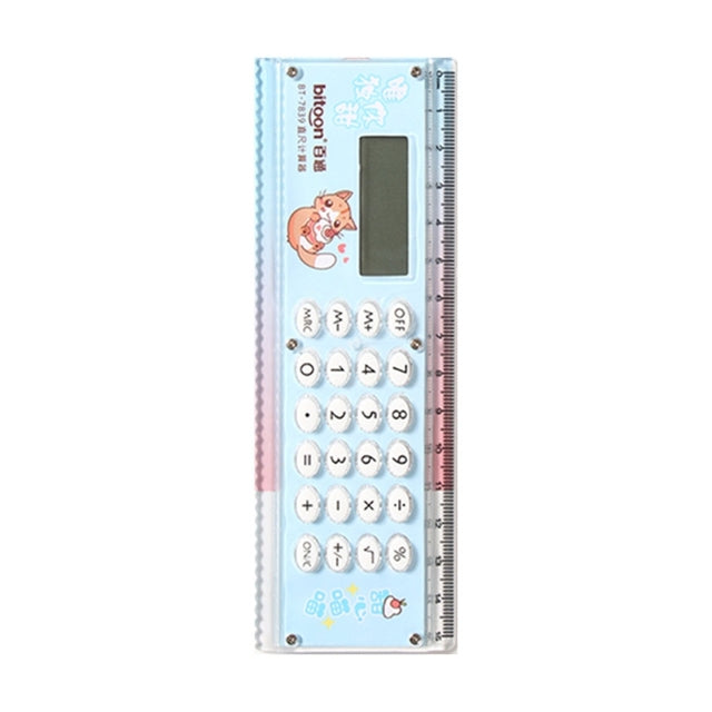 Cartoon Design 15 CM Scale with Digital Calculator for Kids