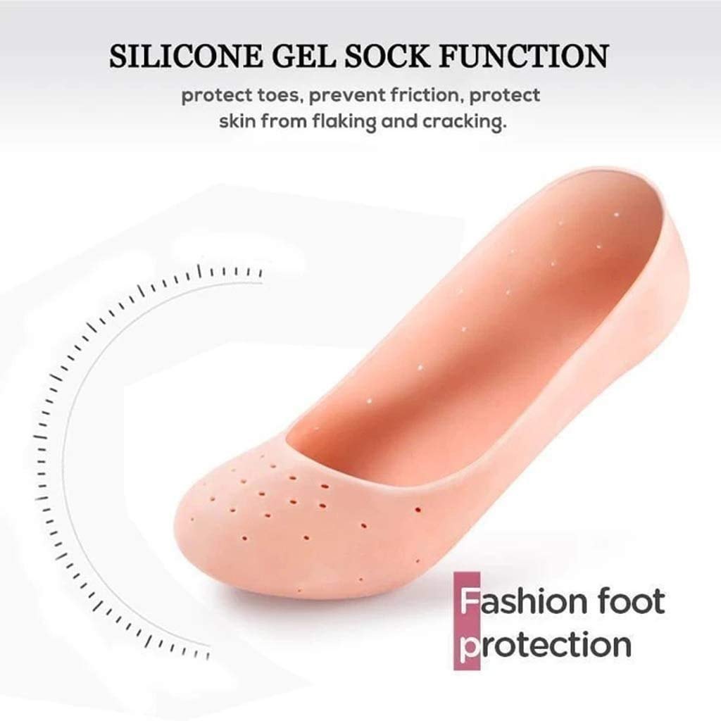 Soft Silicone Heels Protector Anti Crack Foot Spa Socks (1 Pair) Soft Silicone Heels Protector Anti Crack Foot Spa Socks (1 Pair)
