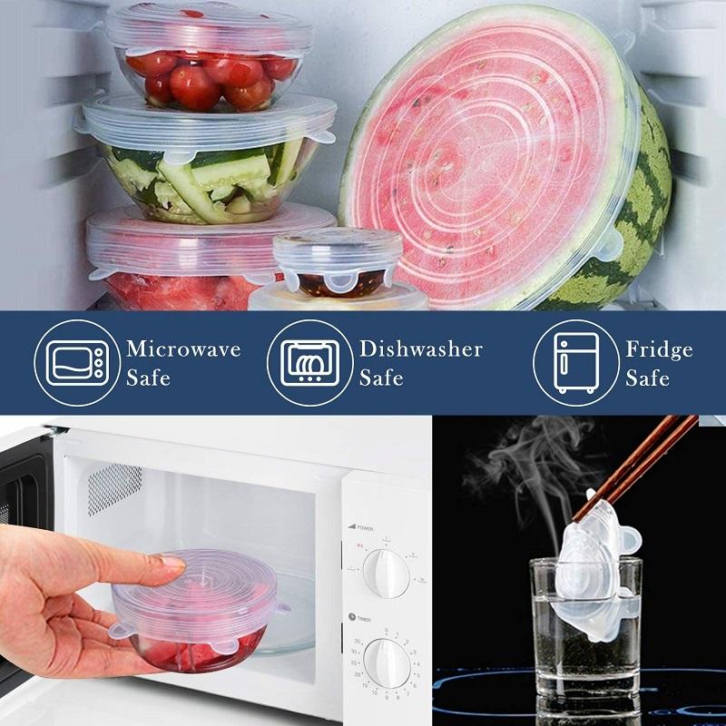 6 Pcs Silicone Lid Food Storage Covers Set 6 Pcs Silicone Lid Food Storage Covers Set