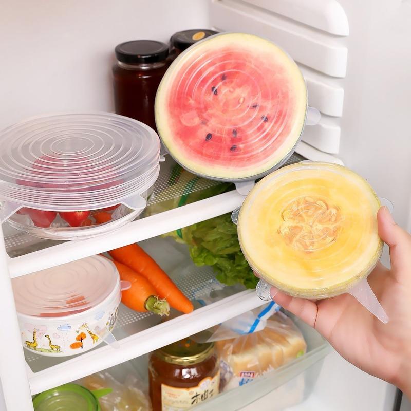 6 Pcs Silicone Lid Food Storage Covers Set 6 Pcs Silicone Lid Food Storage Covers Set