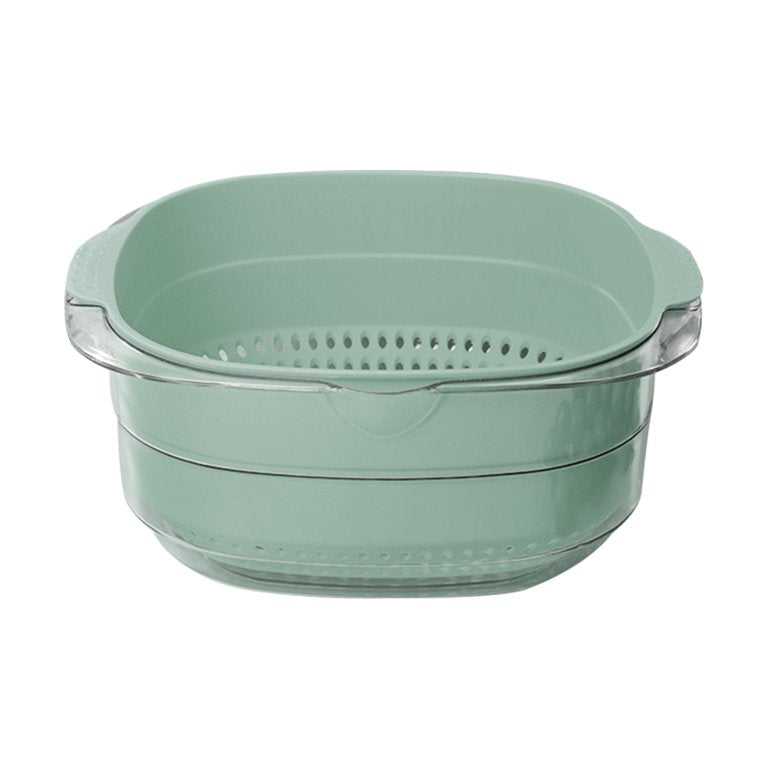 Double Layer Vegetable Fruit Washing Drain Basket Storage for Kitchen