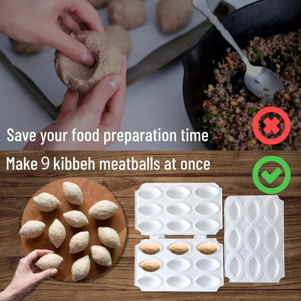 Easy to use Homemade Kibbeh Maker Mold with 9 grids