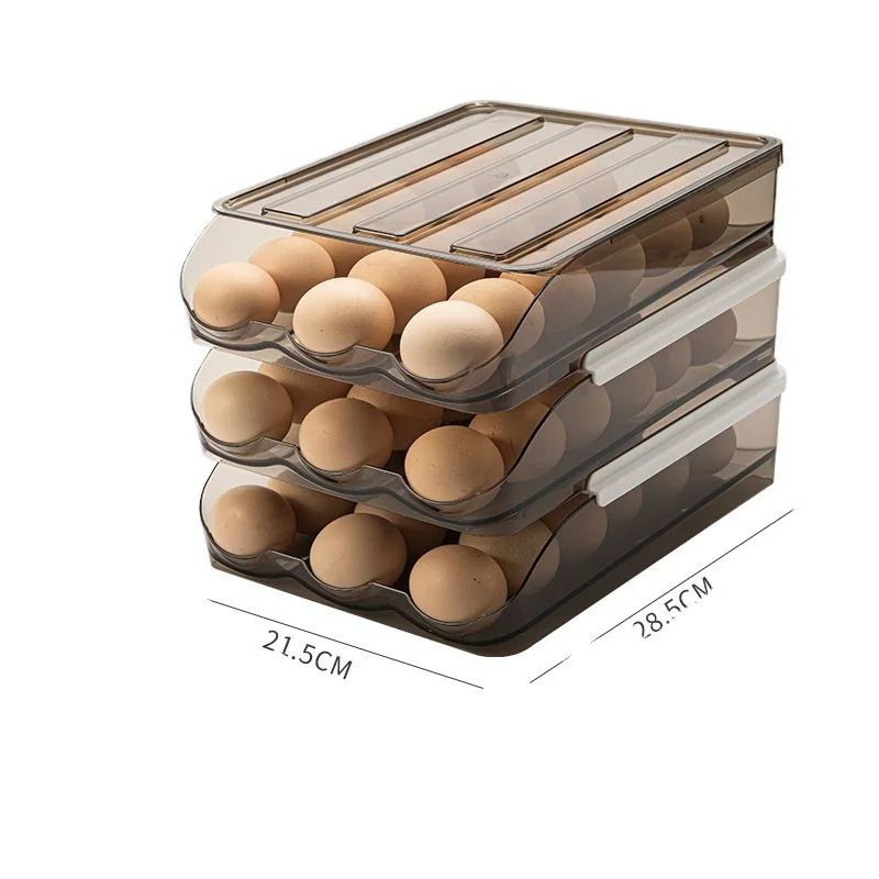 3 Layer Auto Scrolling Stackable Egg Rack - size