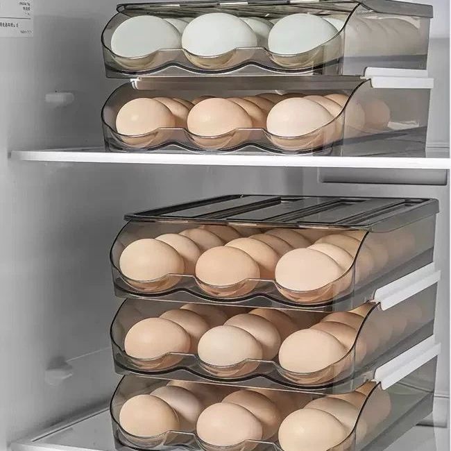 3 Layer Auto Scrolling Stackable Egg Rack
