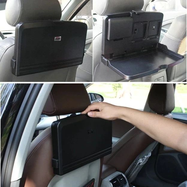 Multi-Functional Portable Foldable Car Seat Dining Tray placed in the car