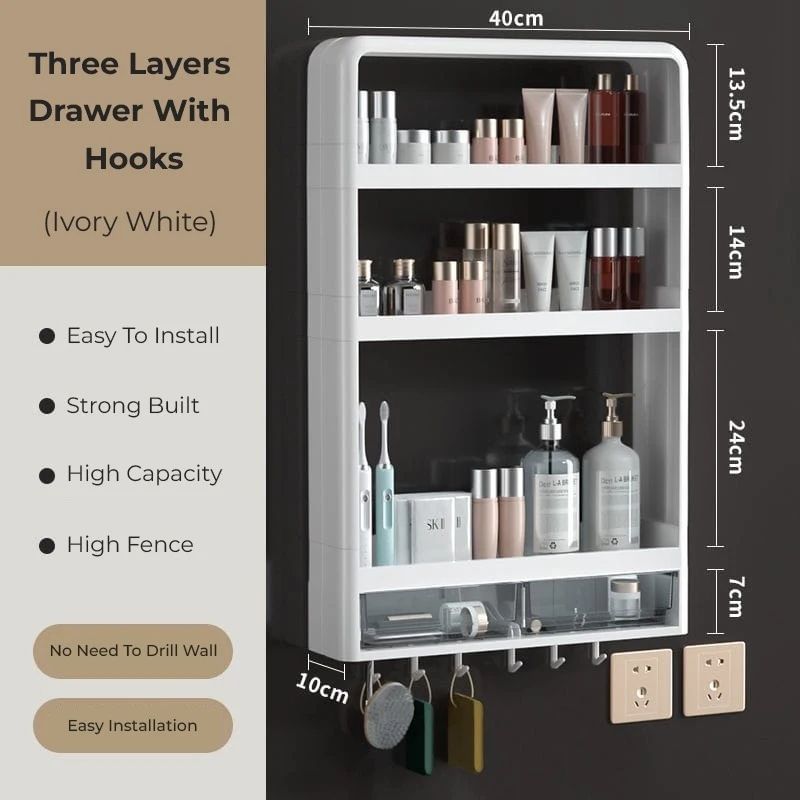 Multipurpose Organizer Rack Wall Mounted Shelf Cosmetic Rack Storage
