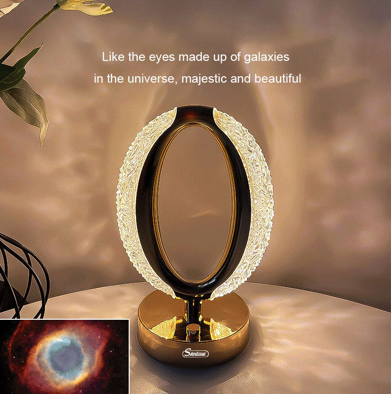 Touch Control USB Charging Star Eye Crystal Lamp placed on the table