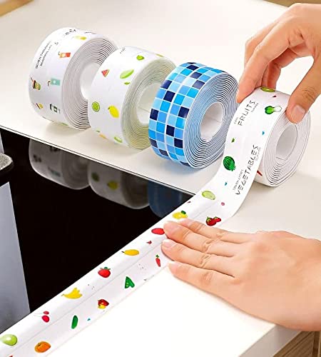 Someone is using adhesive tape for the kitchen sink