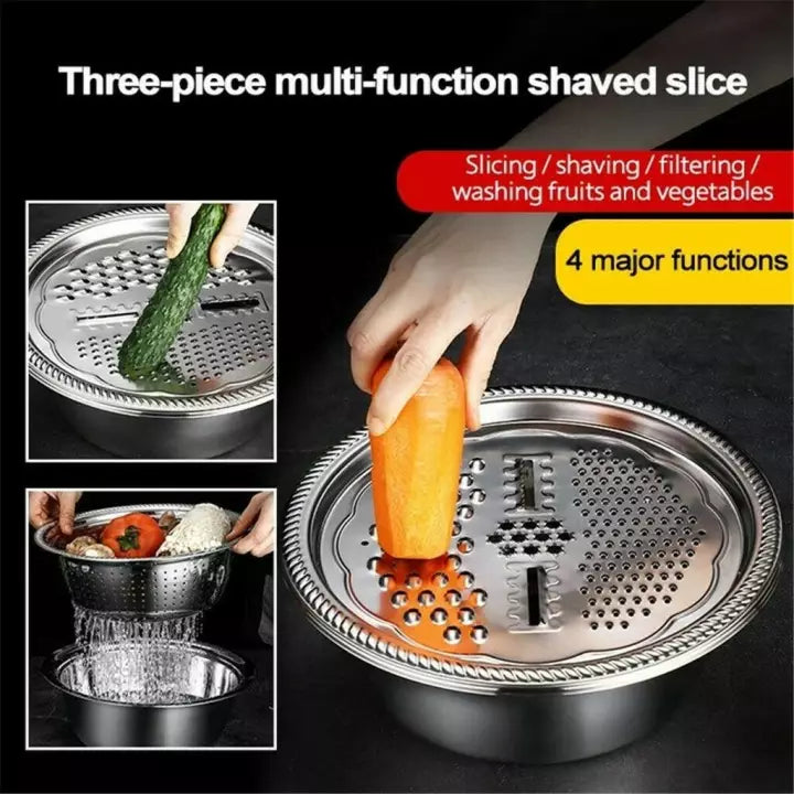 Multifunction stainless steel basin grater slicer wash drain 3 in 1 Cutter