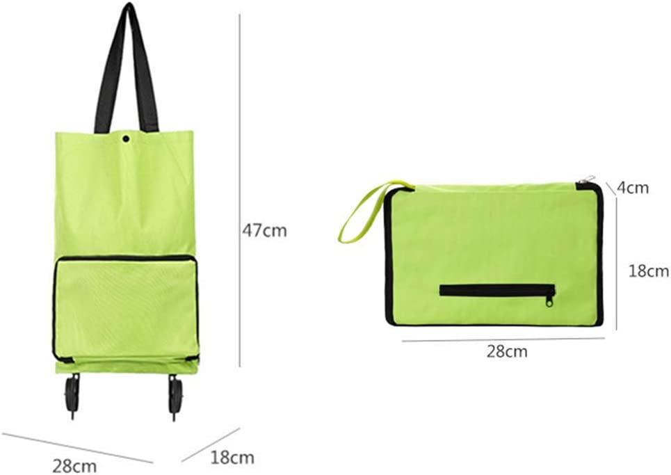 Foldable Shopping Cart Trolley Bag with Wheels with its size