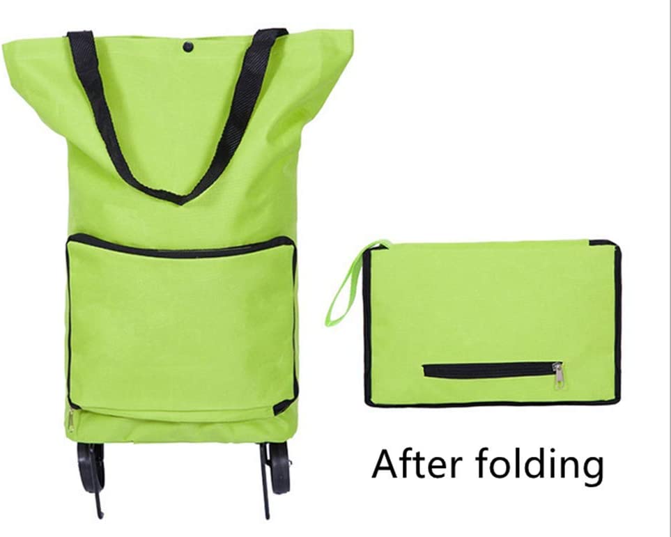 After Folding of Foldable Shopping Cart Trolley Bag with Wheels 